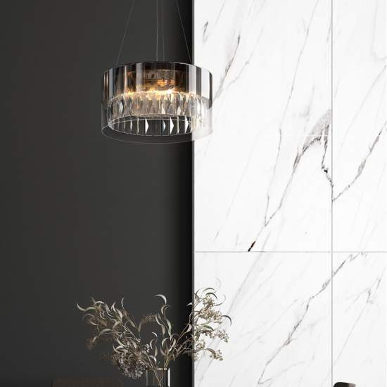 Lampadario Contemporaneo Wonderland Acciaio Oro 4 Luci Diffusori Vetro MOD313PL-04G