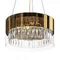 Lampadario Contemporaneo Wonderland Acciaio Oro 4 Luci Diffusori Vetro MOD313PL-04G