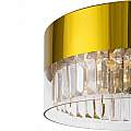 Lampadario Contemporaneo Wonderland Acciaio Oro 4 Luci Diffusori Vetro MOD313PL-04G