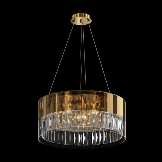 Lampadario Contemporaneo Wonderland Acciaio Oro 6 Luci Diffusori Vetro MOD313PL-06G