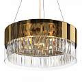 Lampadario Contemporaneo Wonderland Acciaio Oro 6 Luci Diffusori Vetro MOD313PL-06G