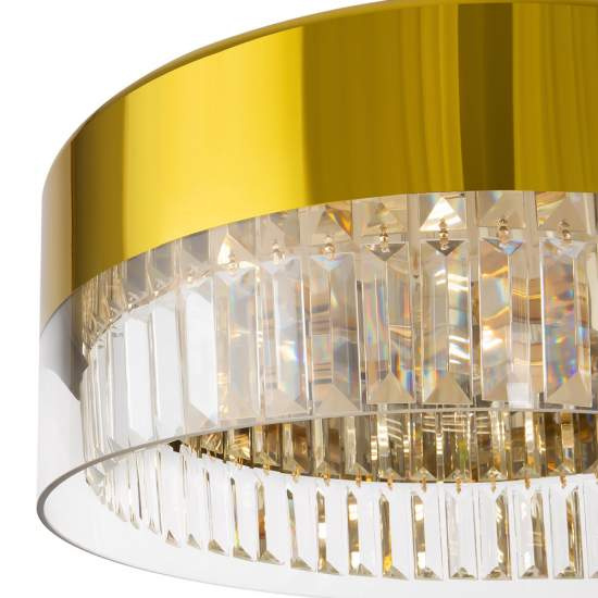 Lampadario Contemporaneo Wonderland Acciaio Oro 6 Luci Diffusori Vetro MOD313PL-06G