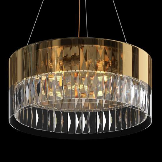 Lampadario Contemporaneo Wonderland Acciaio Oro 6 Luci Diffusori Vetro MOD313PL-06G