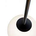 Lampadario Minimal Basic Form Grande In Metallo Nero 1 Luce E Diffusore Bianco MOD321PL-01B1