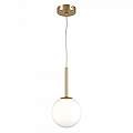 Lampadario Minimal Basic Form Piccolo In Metallo Oro 1 Luce E Diffusore Bianco MOD321PL-01G1