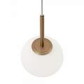 Lampadario Minimal Basic Form Piccolo In Metallo Oro 1 Luce E Diffusore Bianco MOD321PL-01G1
