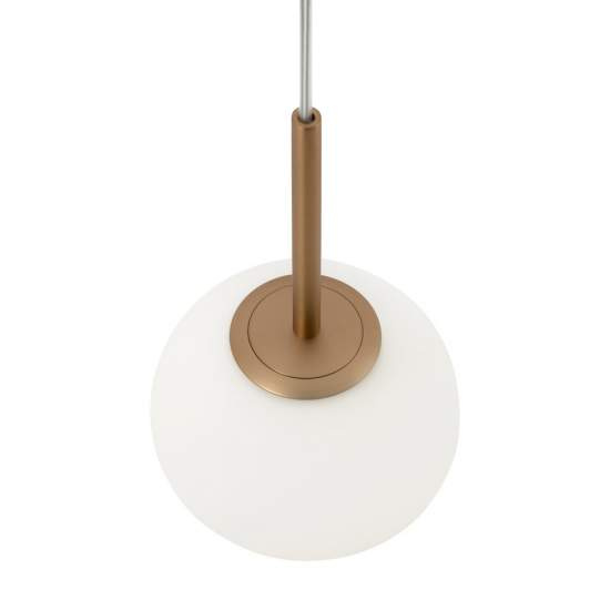 Lampadario Minimal Basic Form Piccolo In Metallo Oro 1 Luce E Diffusore Bianco MOD321PL-01G1