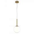 Lampadario Minimal Basic Form Medio In Metallo Oro 1 Luce E Diffusore Bianco MOD321PL-01G2