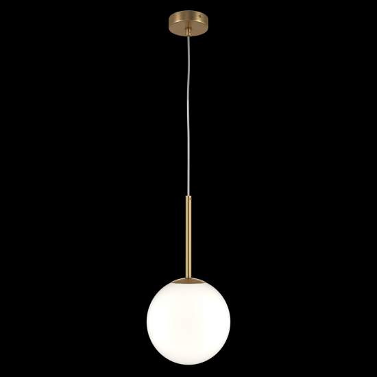 Lampadario Minimal Basic Form Grande In Metallo Oro 1 Luce E Diffusore Bianco MOD321PL-01G3