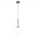 Lampadario Minimal Basic Form Grande In Metallo Oro 1 Luce E Diffusore Bianco MOD321PL-01G3