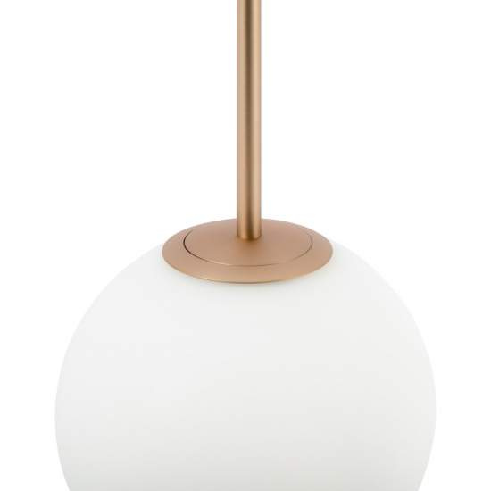 Lampadario Minimal Basic Form Grande In Metallo Oro 1 Luce E Diffusore Bianco MOD321PL-01G3