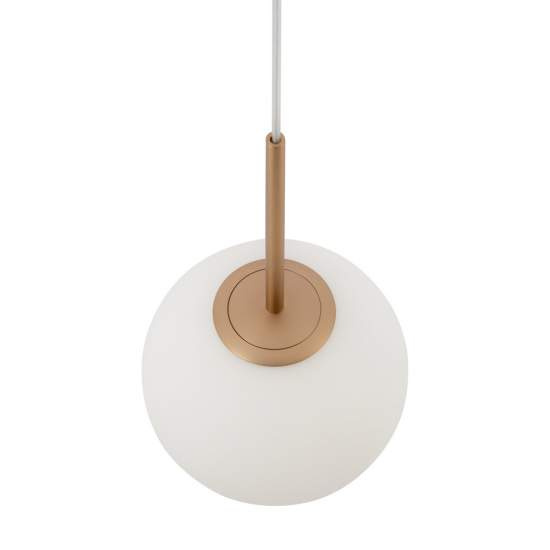 Lampadario Minimal Basic Form Grande In Metallo Oro 1 Luce E Diffusore Bianco MOD321PL-01G3