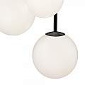 Lampadario Minimal Basic Form In Metallo Nero 3 Luci E Diffusori Bianchi MOD321PL-03B