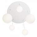 Lampadario Minimal Basic Form In Metallo Bianco 5 Luci Con Diffusori In Vetro MOD321PL-05W1
