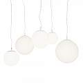 Lampadario Minimal Basic Form In Metallo Bianco 5 Luci Con Diffusori In Vetro MOD321PL-05W1
