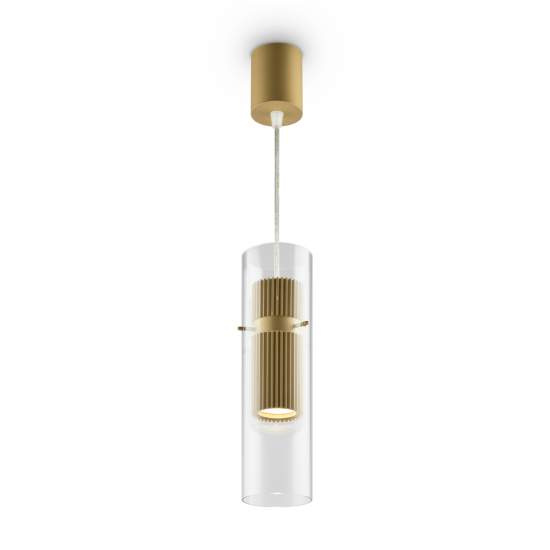 Lampadario A Sospensione Moderno Dynamics Alluminio Oro Vetro 1 Luce Gu10 50W MOD326PL-01MG