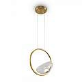 Lampadario A Sospensione Moderno Lunare Metallo Ottone Vetro Luce Led 5W MOD327PL-L5BS3K
