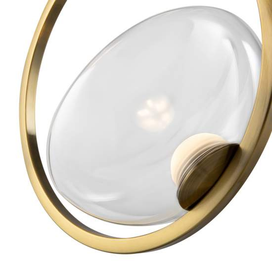 Lampadario A Sospensione Moderno Lunare Metallo Ottone Vetro Luce Led 5W MOD327PL-L5BS3K