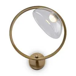 Applique Da Parete Moderno Lunare Metallo Ottone Vetro Led 5W
