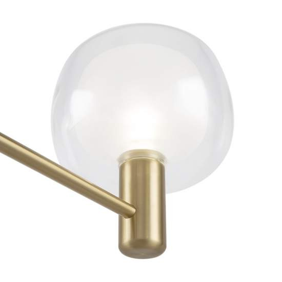 Lampadario Contemporaneo Vision Alluminio Oro 6 Luci Diffusori In Vetro Trasp MOD411PL-06G