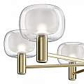 Lampadario Contemporaneo Vision Alluminio Oro 6 Luci Diffusori In Vetro Trasp MOD411PL-06G