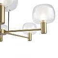 Lampadario Contemporaneo Vision Alluminio Oro 6 Luci Diffusori In Vetro Trasp MOD411PL-06G