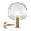 Applique Contemporanea Vision Alluminio Oro 1 Luce Diffusore In Vetro Trasp MOD411WL-01G