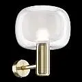 Applique Contemporanea Vision Alluminio Oro 1 Luce Diffusore In Vetro Trasp MOD411WL-01G