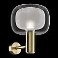 Applique Contemporanea Vision Alluminio Oro 1 Luce Diffusore In Vetro Trasp MOD411WL-01G