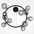Lampadario Contemporaneo Dallas Metallo Nero 11 Luci Diffusori Vetro Specchiato | Lampadari e Sospensioni | Luce Art Shop Lampadario Contemporaneo Dallas Metallo Nero 11 Luci Diffusori Vetro Specchiato | Maytoni