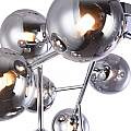 Lampadario Contemporaneo Dallas Metallo Cromo 12 Luci Diffusori Fumè MOD545PL-12CH