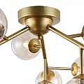 Lampadario Contemporaneo Dallas Metallo Oro 12 Luci Diffusori Ambra MOD545PL-12G