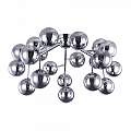 Lampadario Contemporaneo Dallas Metallo Cromo 20 Luci Diffusori Fumè MOD545PL-20CH