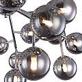 Lampadario Contemporaneo Dallas Metallo Cromo 20 Luci Diffusori Fumè MOD545PL-20CH