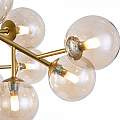Lampadario Contemporaneo Dallas Metallo Oro 20 Luci Diffusori Ambra MOD545PL-20G