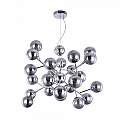 Lampadario Contemporaneo Dallas Metallo Cromo 24 Luci Diffusori Fumè MOD545PL-24CH