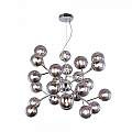 Lampadario Contemporaneo Dallas Metallo Cromo 24 Luci Diffusori Fumè MOD545PL-24CH