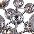 Lampadario Contemporaneo Dallas Metallo Cromo 24 Luci Diffusori Fumè MOD545PL-24CH