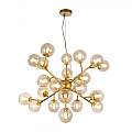 Lampadario Contemporaneo Dallas Metallo Oro 24 Luci Diffusori Ambra MOD545PL-24G