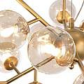 Lampadario Contemporaneo Dallas Metallo Oro 24 Luci Diffusori Ambra MOD545PL-24G