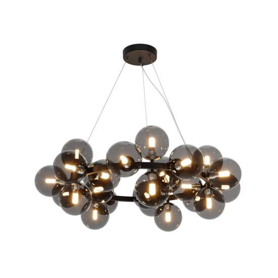 Lampadario Contemporaneo Dallas Metallo Nero 25 Luci Diffusori Vetro Specchiato | Lampadari e Sospensioni | Luce Art Shop Lampadario Contemporaneo Dallas Metallo Nero 25 Luci Diffusori Vetro Specchiato | Maytoni