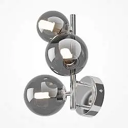 Applique Contemporanea Dallas Metallo Cromo 3 Luci Diffusori Fumè