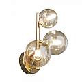 Applique Contemporanea Dallas Metallo Oro 3 Luci Diffusori Cognac MOD545WL-03G