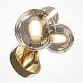 Applique Contemporanea Dallas Metallo Oro 3 Luci Diffusori Cognac MOD545WL-03G