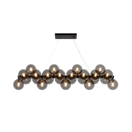 Lampadario Contemporaneo Dallas Metallo Nero 25 Luci Diffusori Vetro Nero Specchiato | Lampadari e Sospensioni | Luce Art Shop Lampadario Contemporaneo Dallas Metallo Nero 25 Luci Diffusori Vetro Nero Specchiato | Maytoni