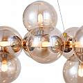 Lampadario Contemporaneo Dallas Metallo Oro 25 Luci Diffusori Vetro Ambra MOD547PL-25G