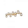 Applique Contemporanea Dallas Metallo Ambra 13 Luci Diffusori Cognac MOD547WL-13G