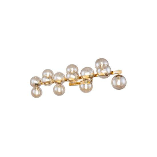 Applique Contemporanea Dallas Metallo Ambra 13 Luci Diffusori Cognac MOD547WL-13G