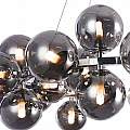 Lampadario Contemporaneo Dallas Metallo Cromo 25 Luci Diffusori Fumè MOD548PL-25CH