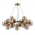 Lampadario Contemporaneo Dallas Metallo Oro 25 Luci Diffusori Ambra MOD548PL-25G
